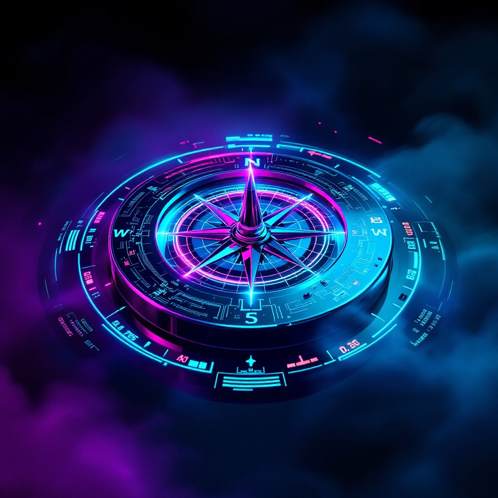 Free Neon Compass Technology Image - Holographic, Compass, Neon ...