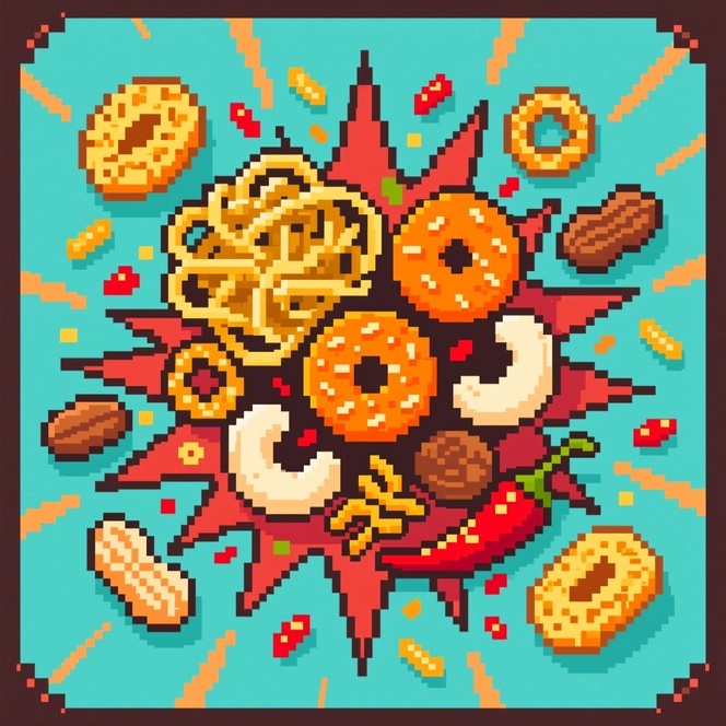 Free Pixel Snack Explosion Image - Pixel, Snacks, Indian | Download at ...