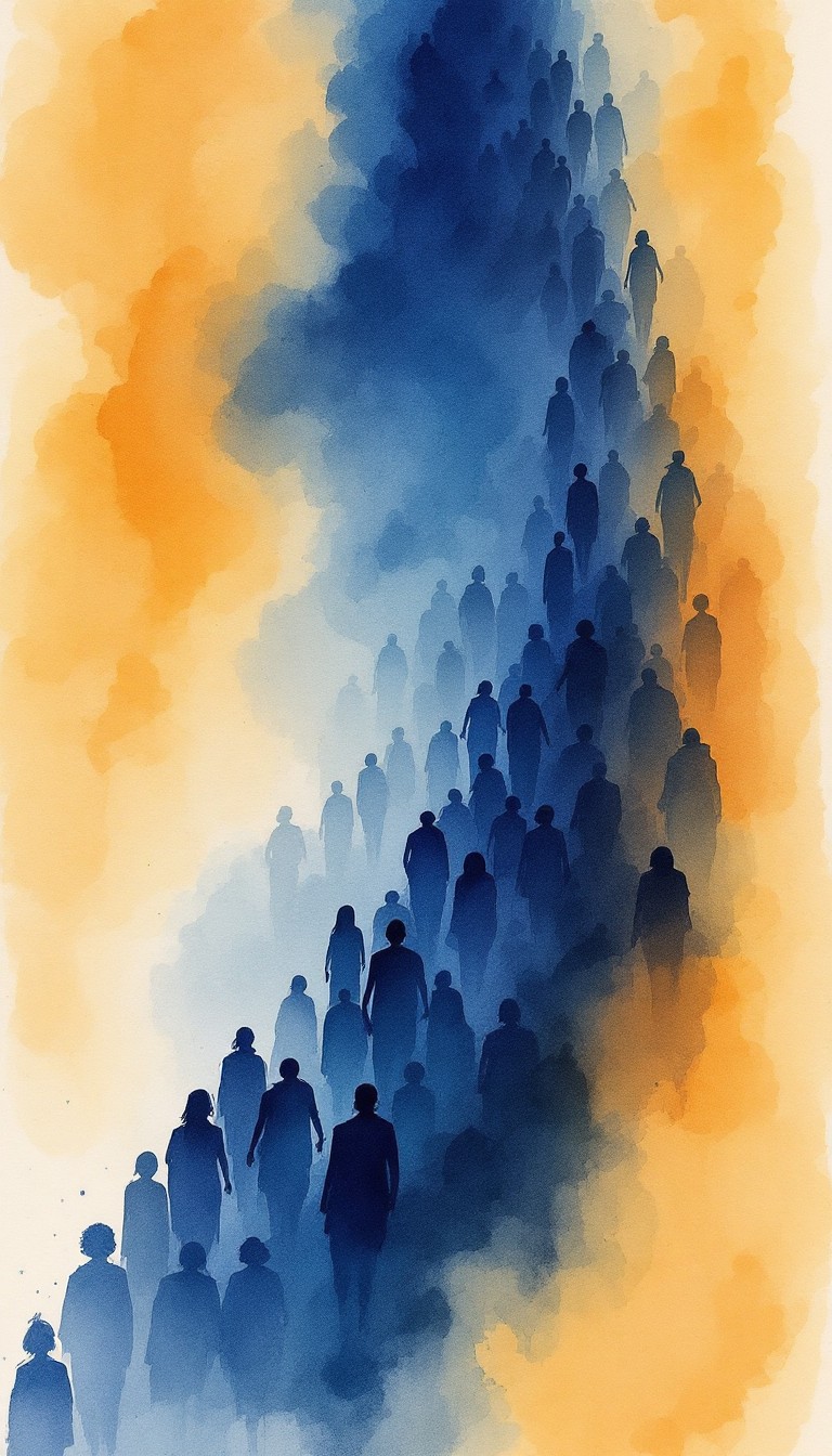 Free Ascending Blue Souls Image - Watercolor, Minimal, Abstract ...