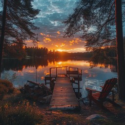 Free Sunset Lake View Image - Sunset, Lake, Dock | Download at StockCake