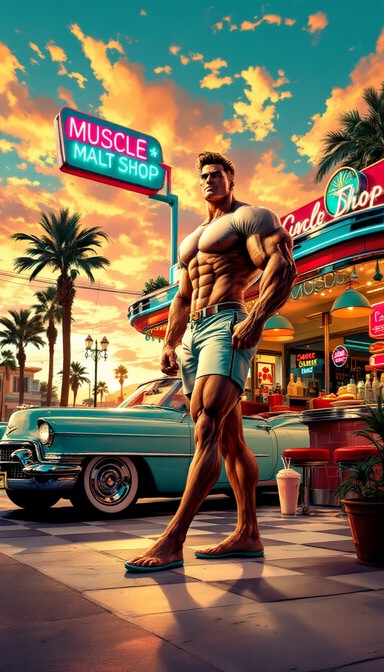 Free Retro Muscle Power Image - Bodybuilder, Vintage, Anime | Download ...