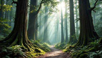 Free Mystical Forest Path Image - Forest, Mist, Trees | Download at ...