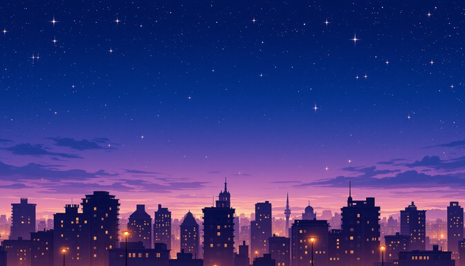 Free Starlit City Dreams Image - Cityscape, Anime, Night | Download at ...