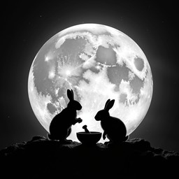 Free Mythical Moon Rabbits Image - Rabbits, Moon, Silhouette | Download ...