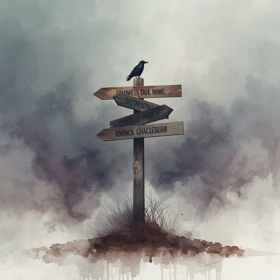 Free Crossroads of Uncertainty Photo - Signpost, Crow, Mist | Download ...