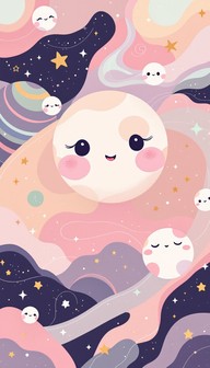 Free Kawaii Space Friends Image - Kawaii, Space, Planets | Download at ...