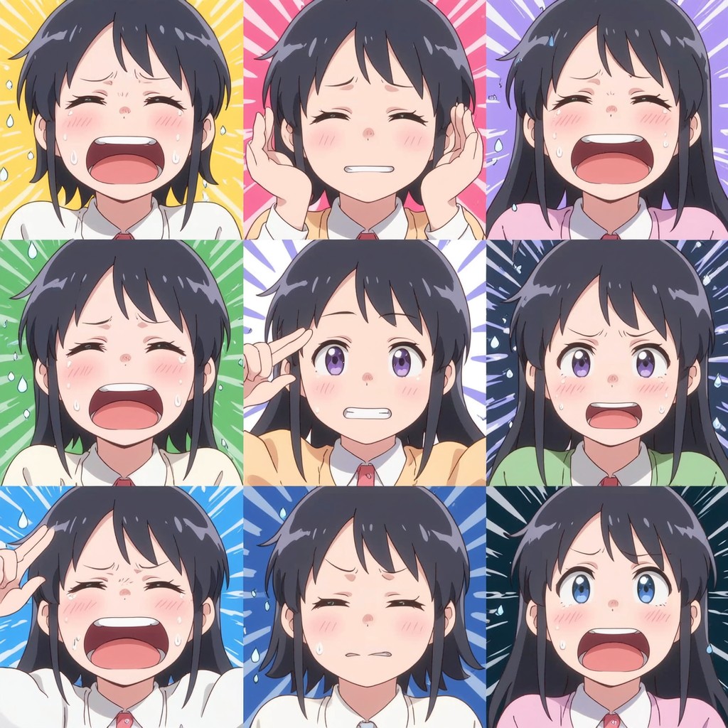 Free Anime Emotion Grid Image - Anime, Manga, Emotions | Download at ...