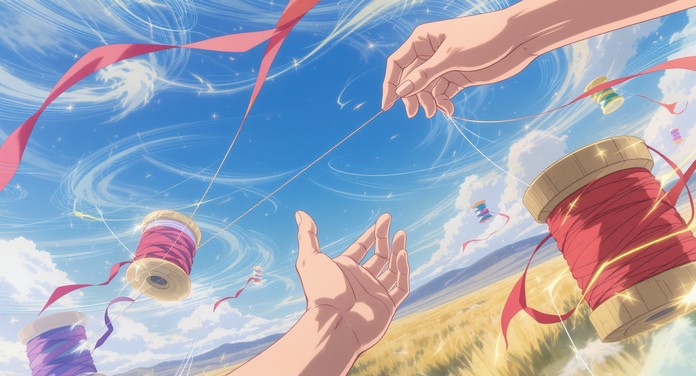 Anime Cut String Free Colorful Kite Dance Image | Download at StockCake