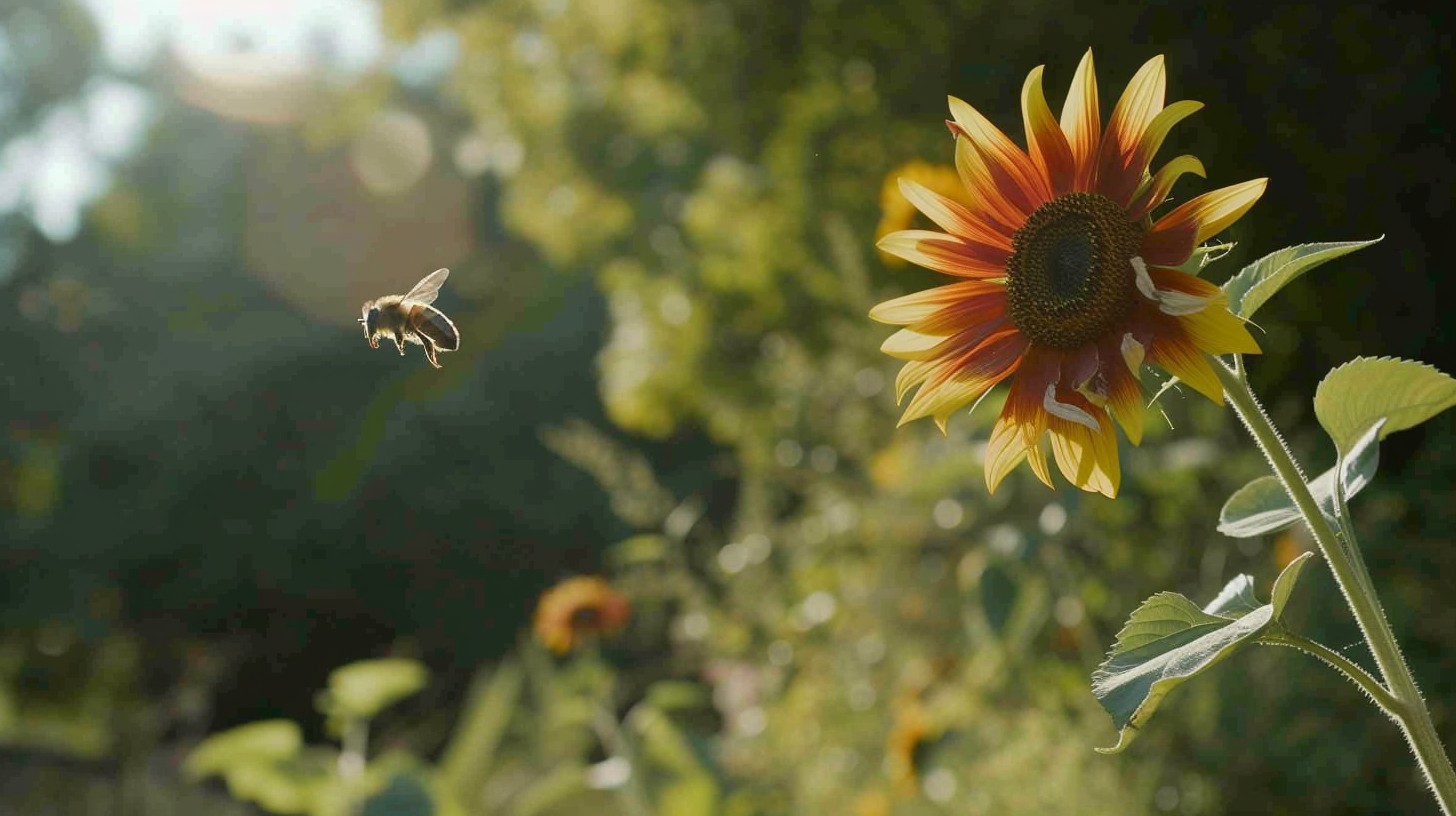 Free Sunflower with Bee Image - Sunflower, Bee, Nature | Download at ...