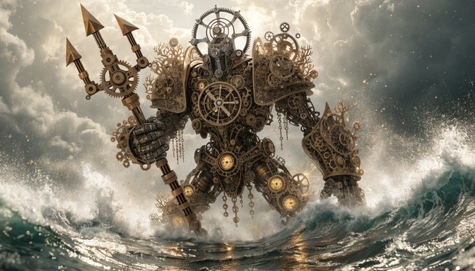 Free Clockwork Ocean Guardian Image - Steampunk, Clockwork, Warrior ...