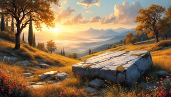 Free Ancient Marble Sunset Image - Landscape, Sunset, Painting ...