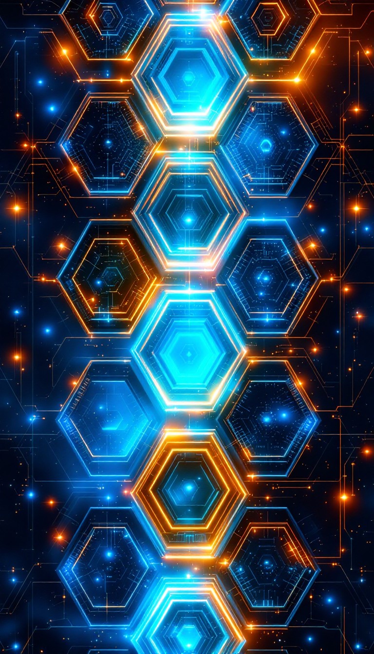 Hexagonal Network Texture Free Glowing Hexagonal Network Image - Hexagonal, Geometric, Futuristic ...