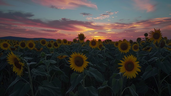 Free Sunset Sunflower Field Image - Sunset, Sunflowers, Dusk | Download ...