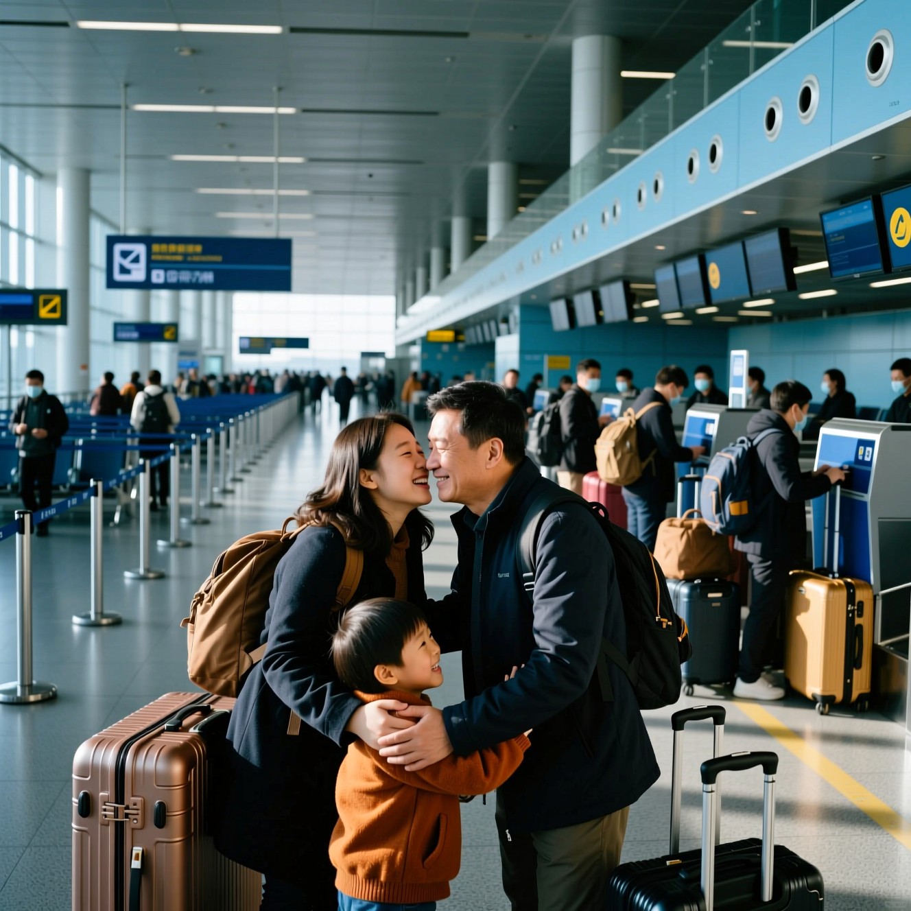 Free Airport Farewell Embrace Image - Airport, Terminal, Departure ...