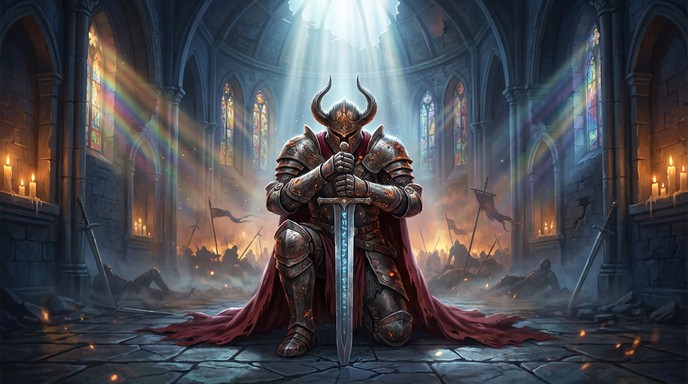 Free Warrior Prays Alone Image - Warrior, Knight, Sword | Download at ...