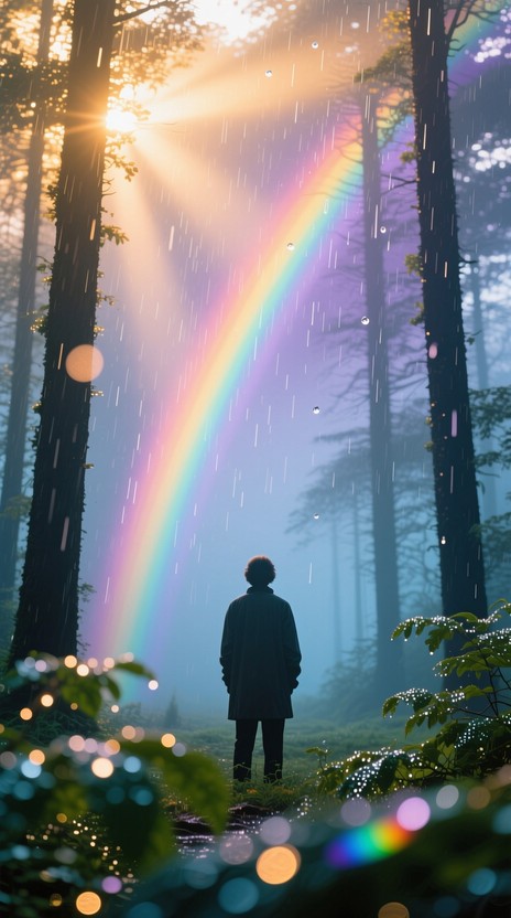 Free Rainbow Forest Dreams Image - Rainbow, Forest, Mist | Download at ...