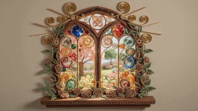 Paper Window Large Free Paper Window Art Image - Quilling, Paper, Art | Download at StockCake