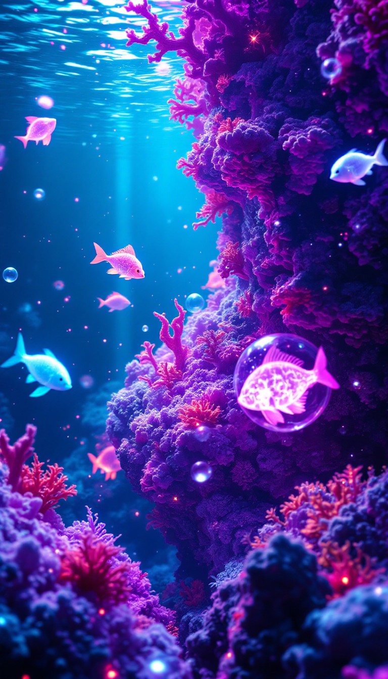 Ocean Draw Digital Free Digital Ocean Dreams Image - Cyberpunk, Underwater, Holographic ...