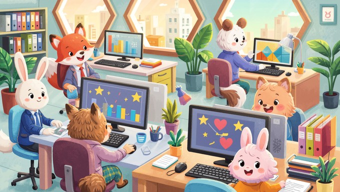 Free Animal Office Teamwork Image - Animals, Office, Trading | Download ...