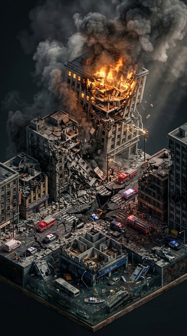 Free Isometric Destruction Diorama Image - Isometric, Diorama, Disaster ...