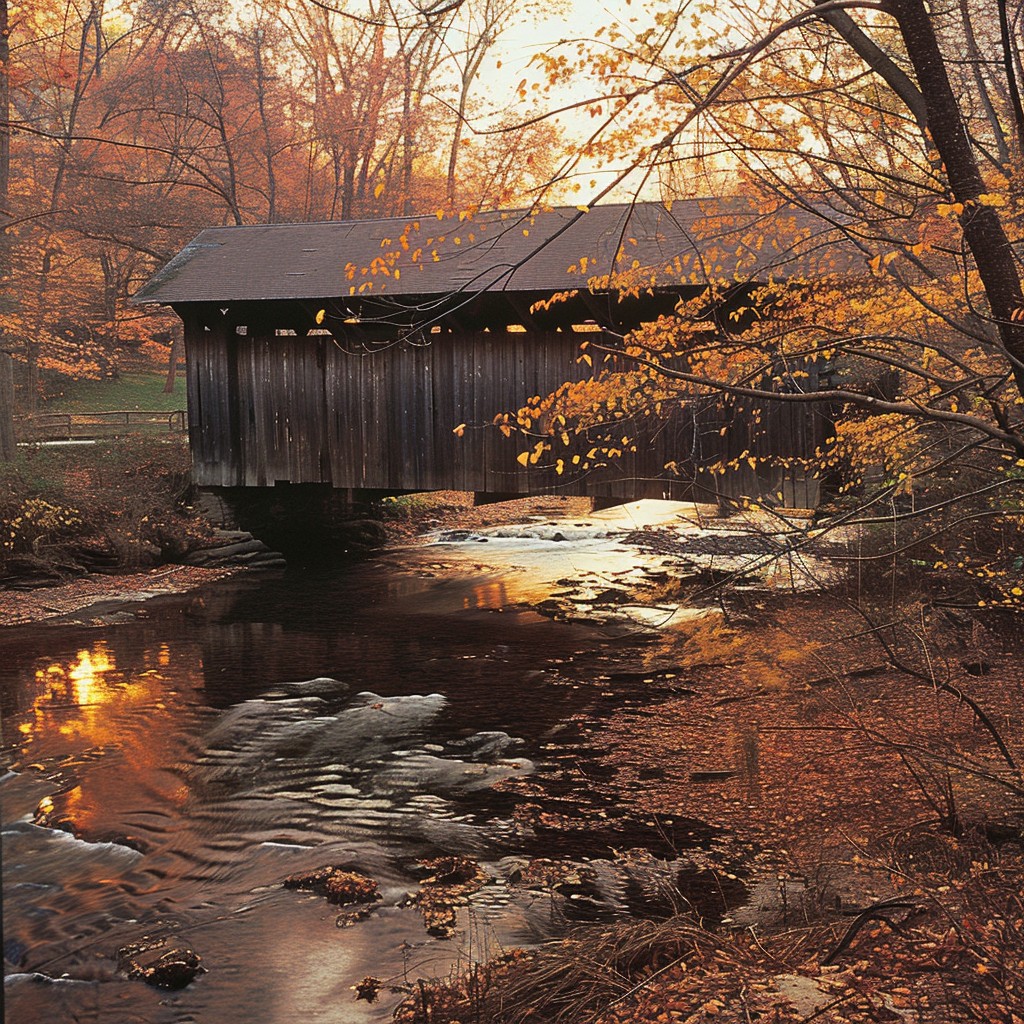 Free Autumn Covered Bridge Image - Autumn, Covered Bridge, Trees ...