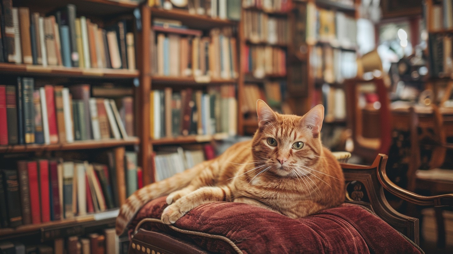 Free Cat in Library Photo - Cat, Library, Books | Download at StockCake