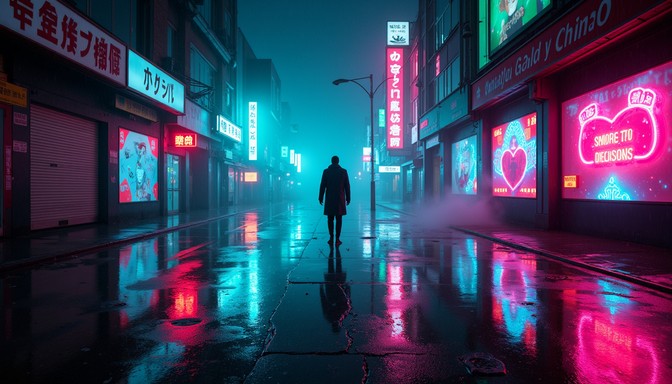 Neon Ai Works Free Neon Rain Walker Image - Cyberpunk, Neon, Dystopian | Download at ...