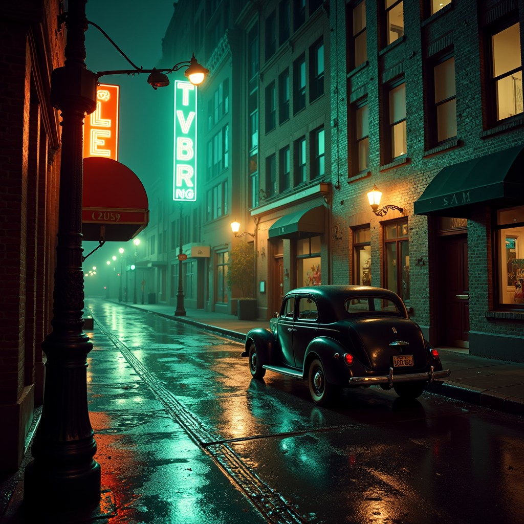 Free Rainy Noir Night Image - Rainy, Noir, Vintage | Download at StockCake