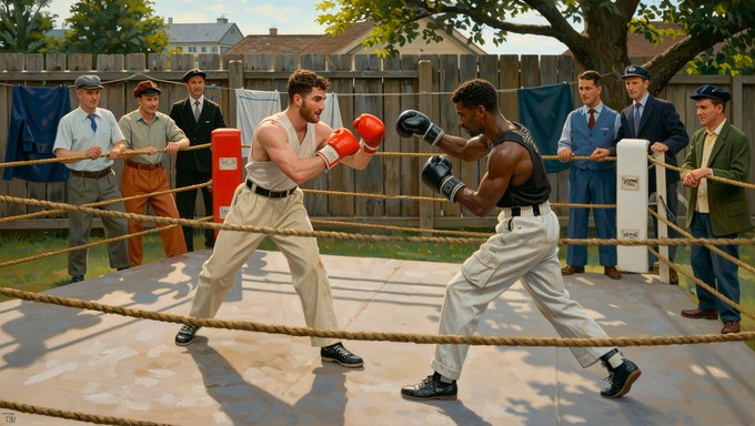 Free Backyard Boxing Match Photo - Boxing, Fighters, 1930s | Download ...