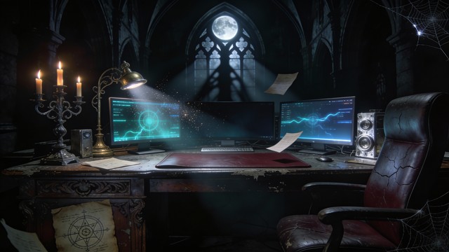 Witchy Computer Workspaces Free Gothic Digital Workspace Image - Gothic, Dark, Office | Download ...