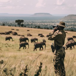 Free Ranger Observing Elephants Image - Ranger, Wildlife, Binoculars ...