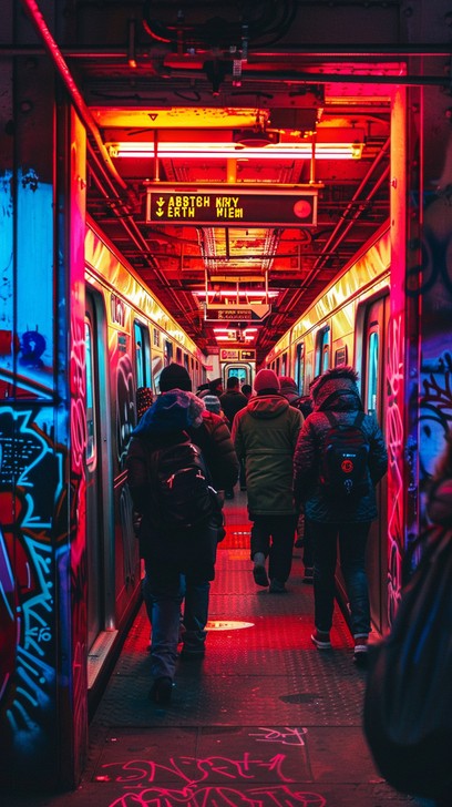 Download Graffiti-laden Carriage Image - Graffiti, Neon, Train | StockCake