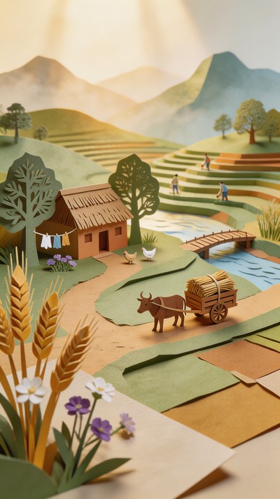Papercraft Rural Area Making Diy Free Rural Farm Diorama Image - Diorama, Papercraft, Farming | Download ...