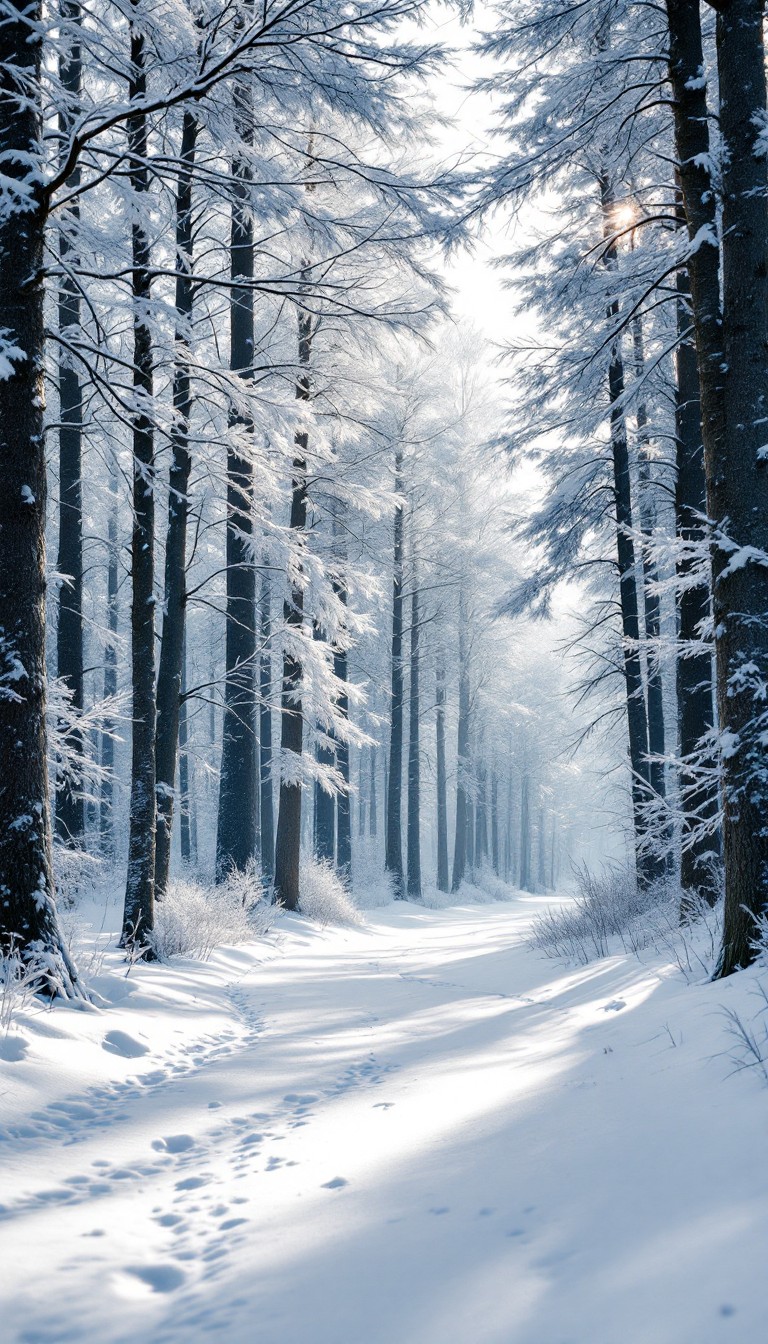 Free Serene Winter Path Image - Winter, Forest, Trail | Download at ...