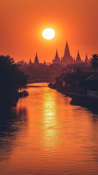 Free Sunset over river Image - Sunset, River, Reflection | Download at ...