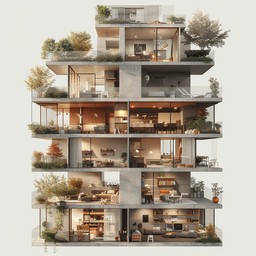 Free Urban Living Cross-section Image - Architecture, Building ...