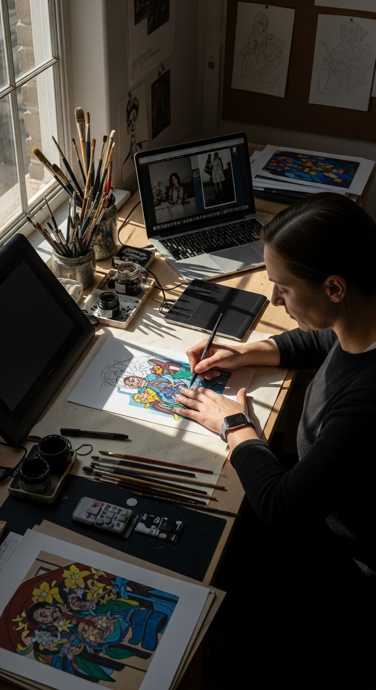 Free Illustration in progress Image - Artist, Illustrator, Studio ...