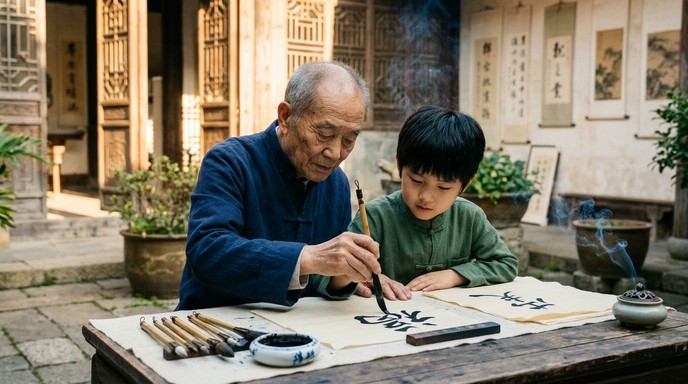 Free Ancient Wisdom Flows Image - Calligraphy, Traditional, Chinese ...