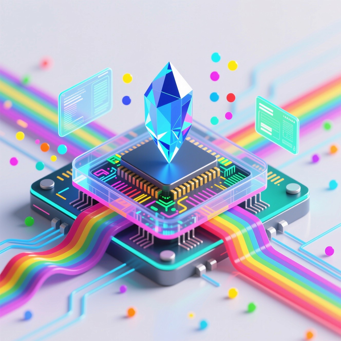 Free Rainbow Tech Innovation Image - Processor, Crystalline, Rainbow ...