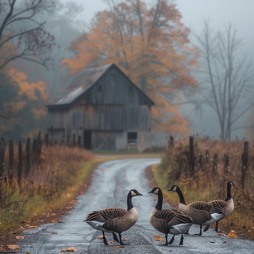 Free Geese Rural Amble Image - Geese, Morning, Fog | Download at StockCake