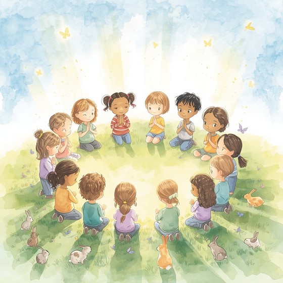 Download Children Praying Together Image - Watercolor, Illustration, Children | StockCake