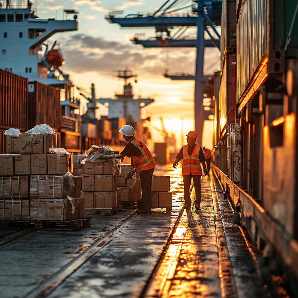 Free Sunset Dock Work Image - Sunset, Workers, Port | Download at StockCake