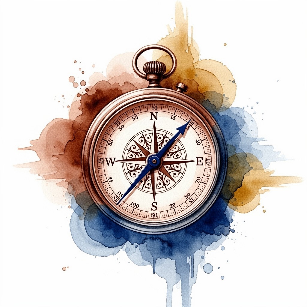 Free Navigating Time's Journey Image - Watercolor, Compass, Vintage ...