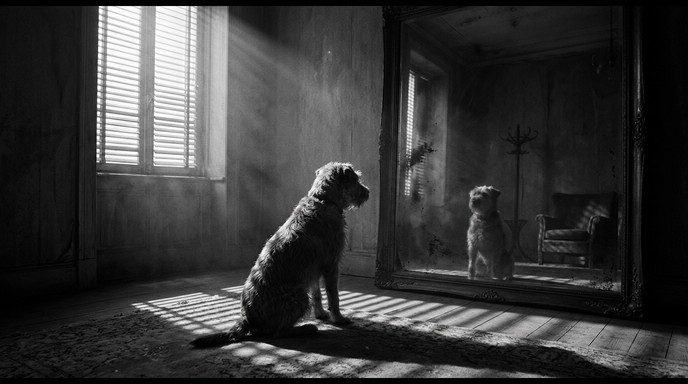 Dog Reflection Drawing Free Solitary Canine Reflection Image - Dog, Canine, Mirror | Download ...
