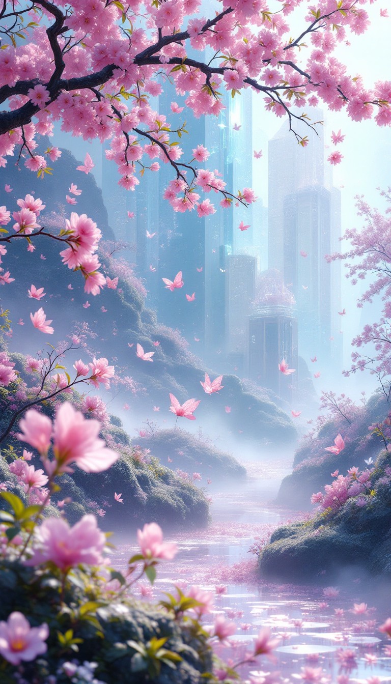 Free Crystal Spring Fantasy Image - Cherry, Blossom, Pink | Download at ...