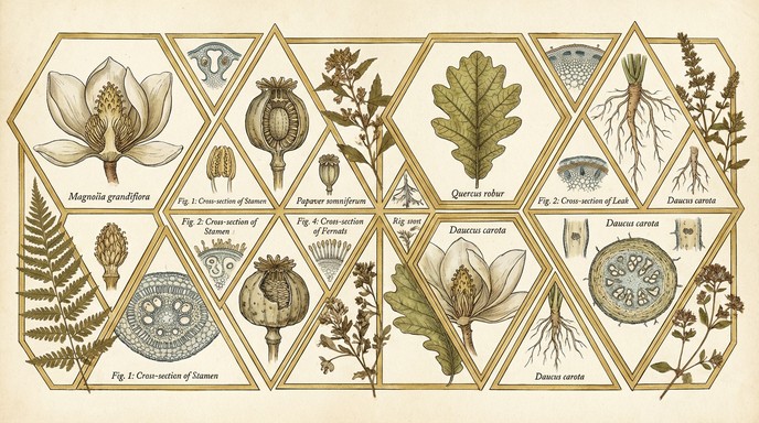 Free Botanical Geometric Display Image - Botanical, Illustration ...