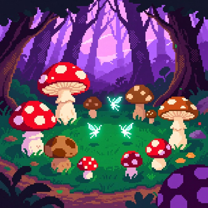 Pixel Toadstool Free Mystical Toadstool Ring Image | Download at StockCake