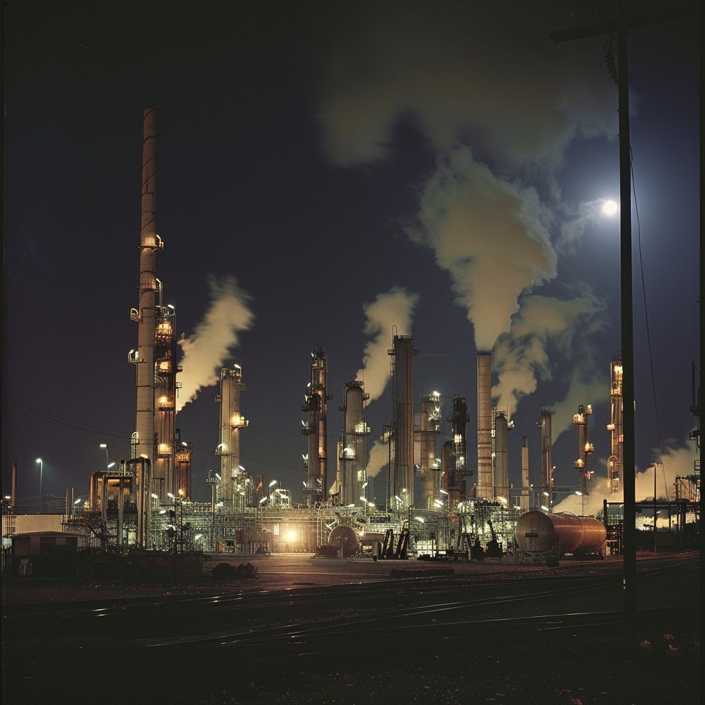 Free Industrial night scene Image - Industry, Night, Lights | Download ...