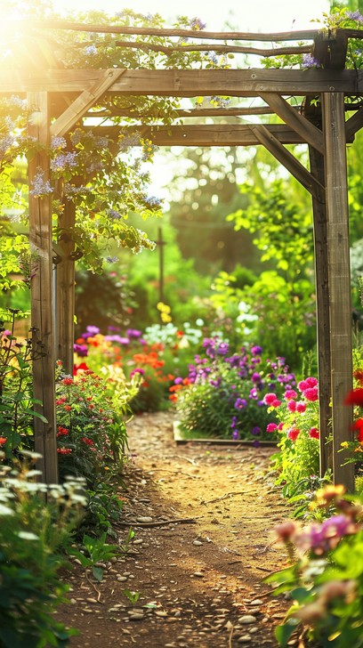 Free Garden Pathway Entrance Image - Garden, Flowers, Pathway ...