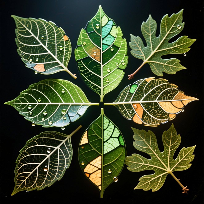 Detailed Leaf Pattern Architecture Rending Free Nature's Hidden Architecture Image - Botanical, Minimal, Macro ...
